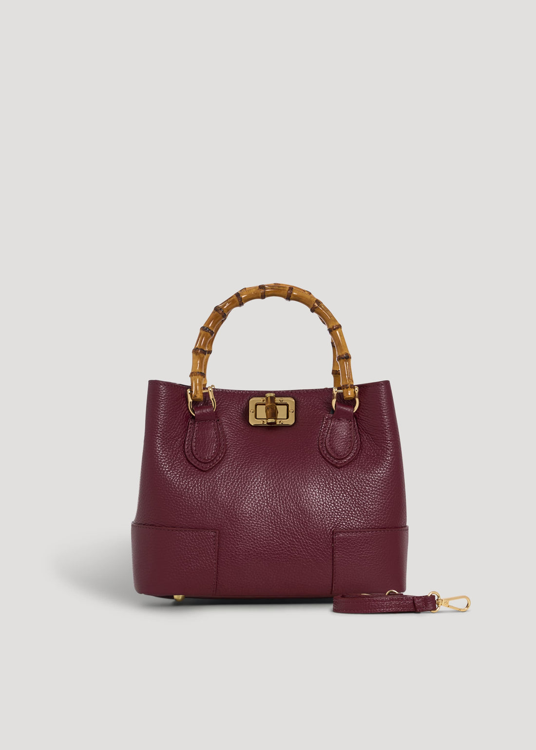 Borsa Bamboo Babe micro in pelle Dollaro Borgogna - Voemièn
