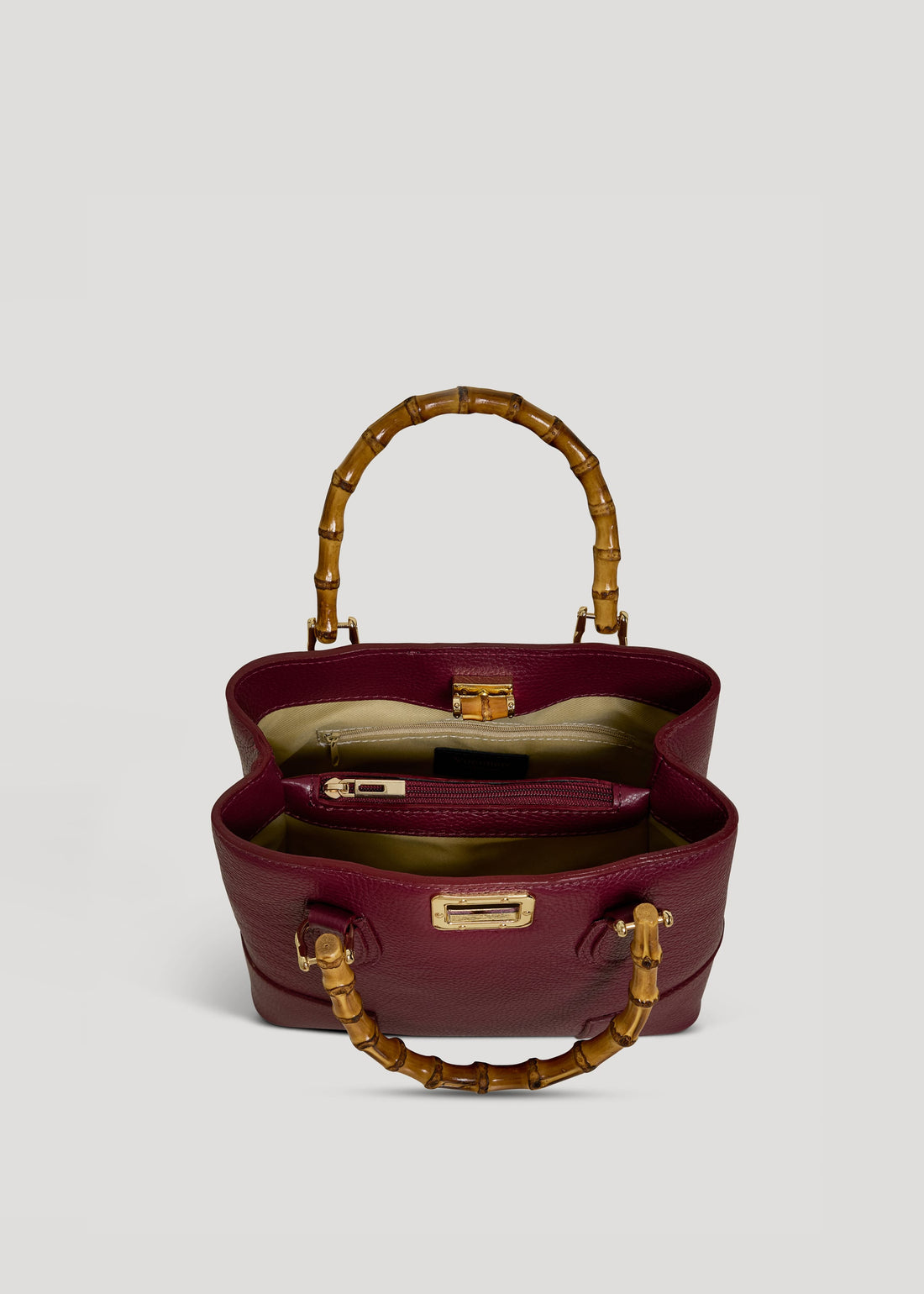 Borsa Bamboo Babe micro in pelle Dollaro Borgogna - Voemièn