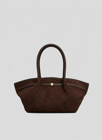 Borsa Brickell in Camoscio e Pelle Testa di moro
