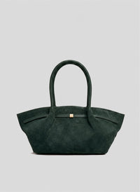 Borsa Brickell in Camoscio e Pelle Verde Bosco