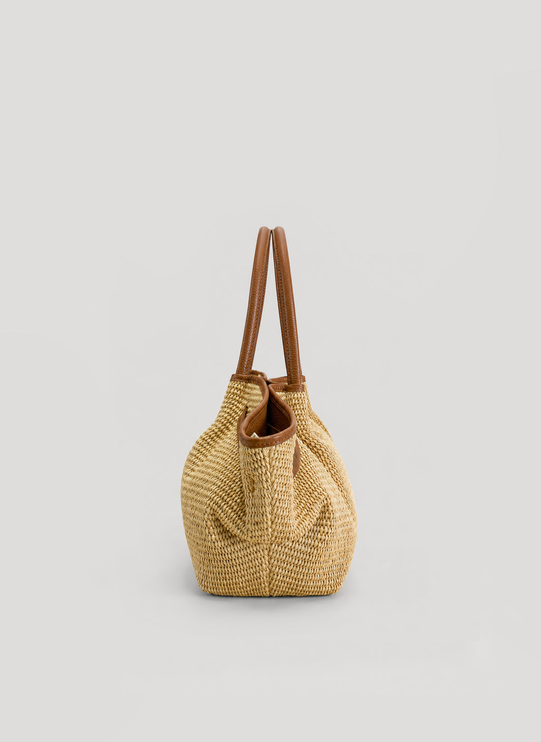 Borsa Brickell in pelle e Rafia Cuoio - Voemièn
