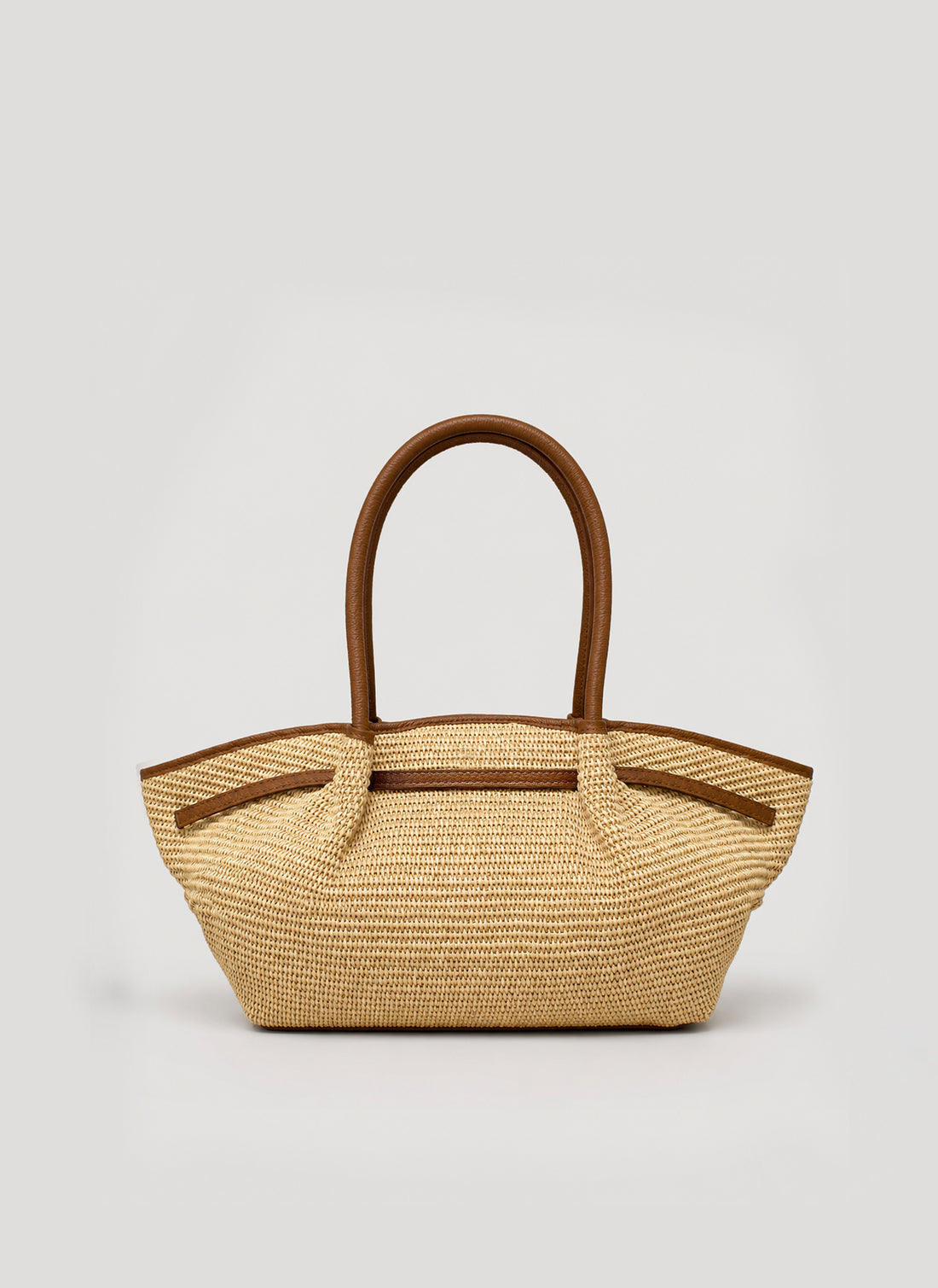 Borsa Brickell in pelle e Rafia Cuoio - Voemièn