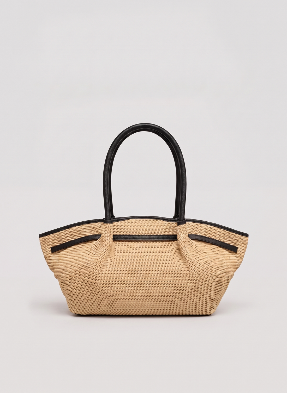 Borsa Brickell in pelle e Rafia Nera - Voemièn