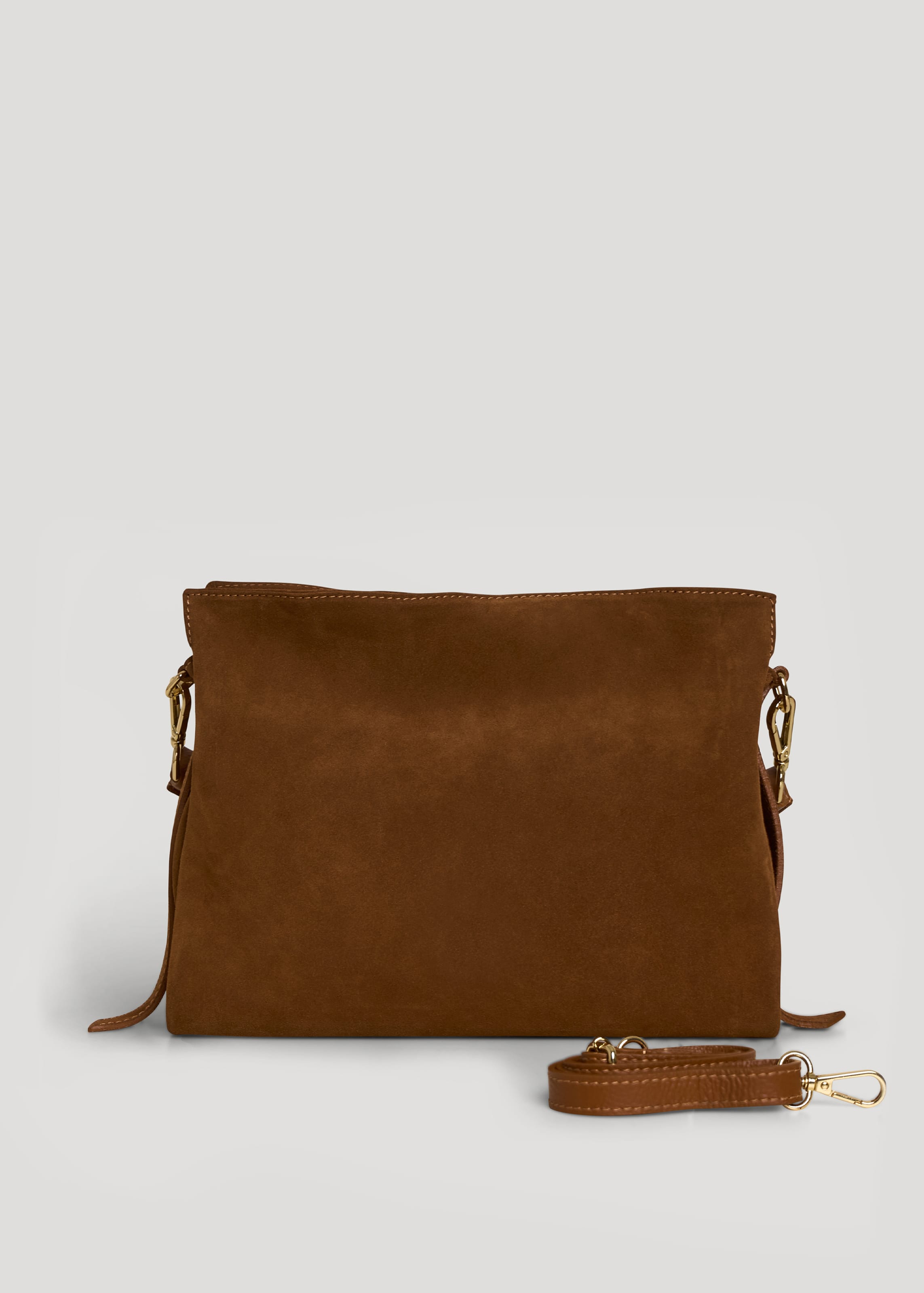 Borsa Braid in Camoscio e Pelle Cuoio - Voemièn