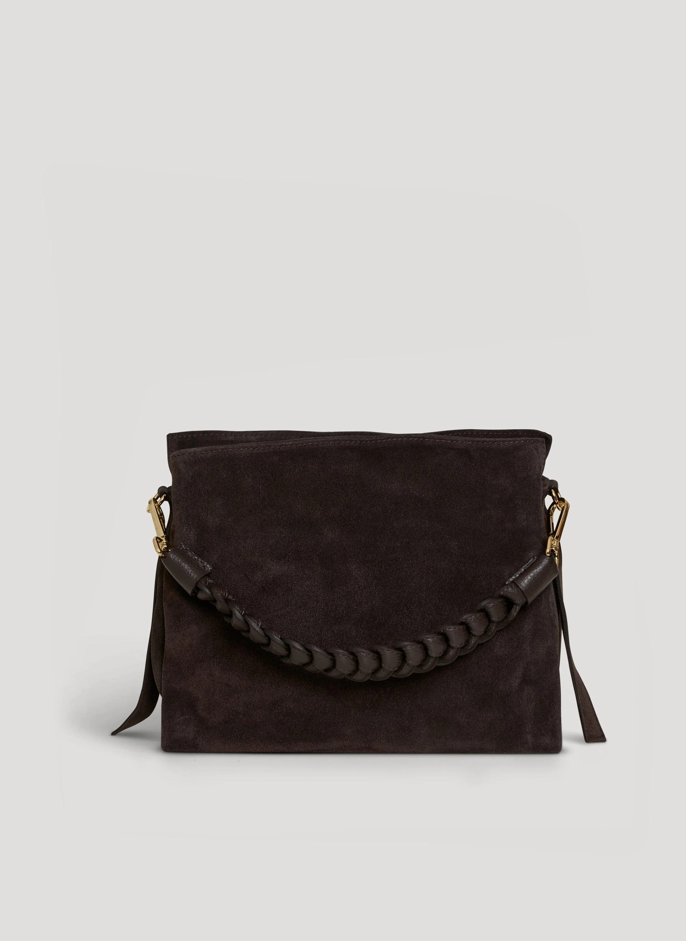 Borsa Braid in Camoscio e Pelle Testa di Moro - Voemièn