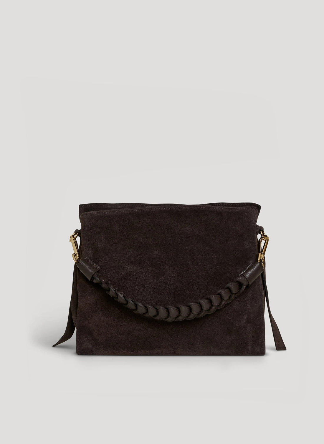 Borsa Braid in Camoscio e Pelle Testa di Moro - Voemièn