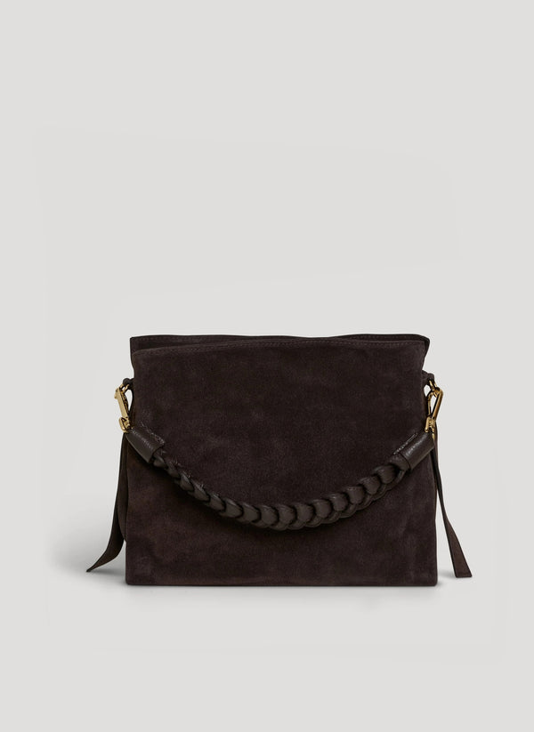 Borsa Braid in Camoscio e Pelle Testa di Moro