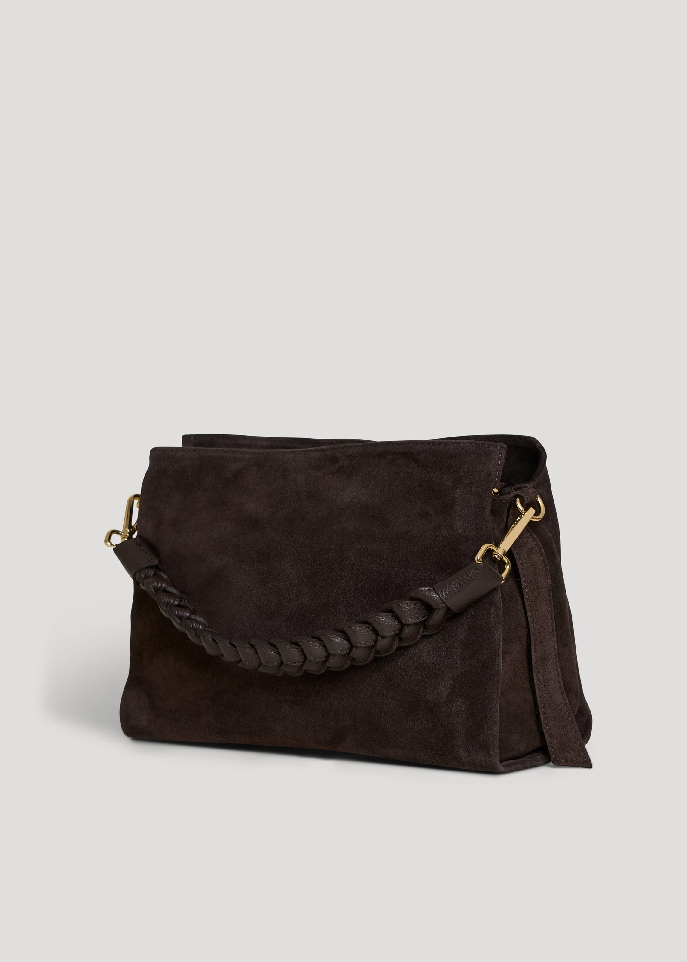 Borsa Braid in Camoscio e Pelle Testa di Moro - Voemièn