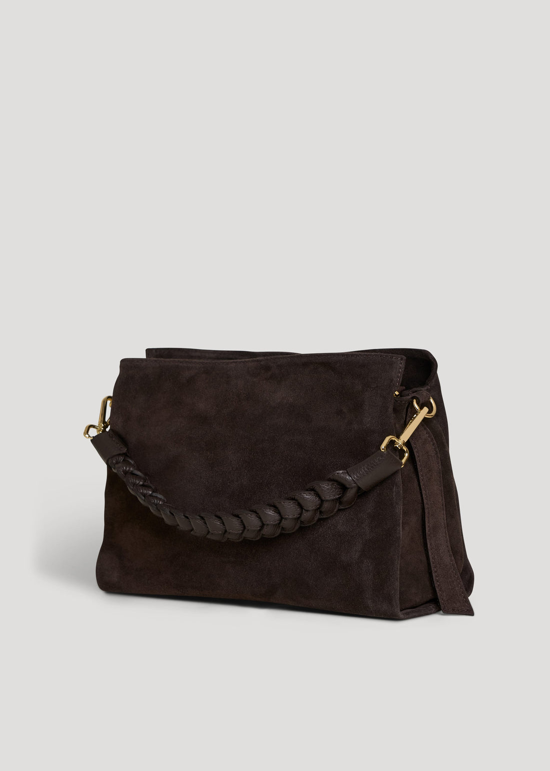Borsa Braid in Camoscio e Pelle Testa di Moro - Voemièn