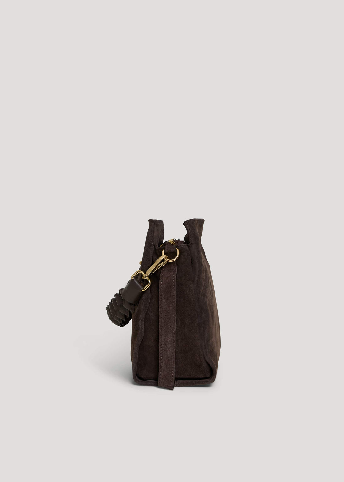 Borsa Braid in Camoscio e Pelle Testa di Moro - Voemièn