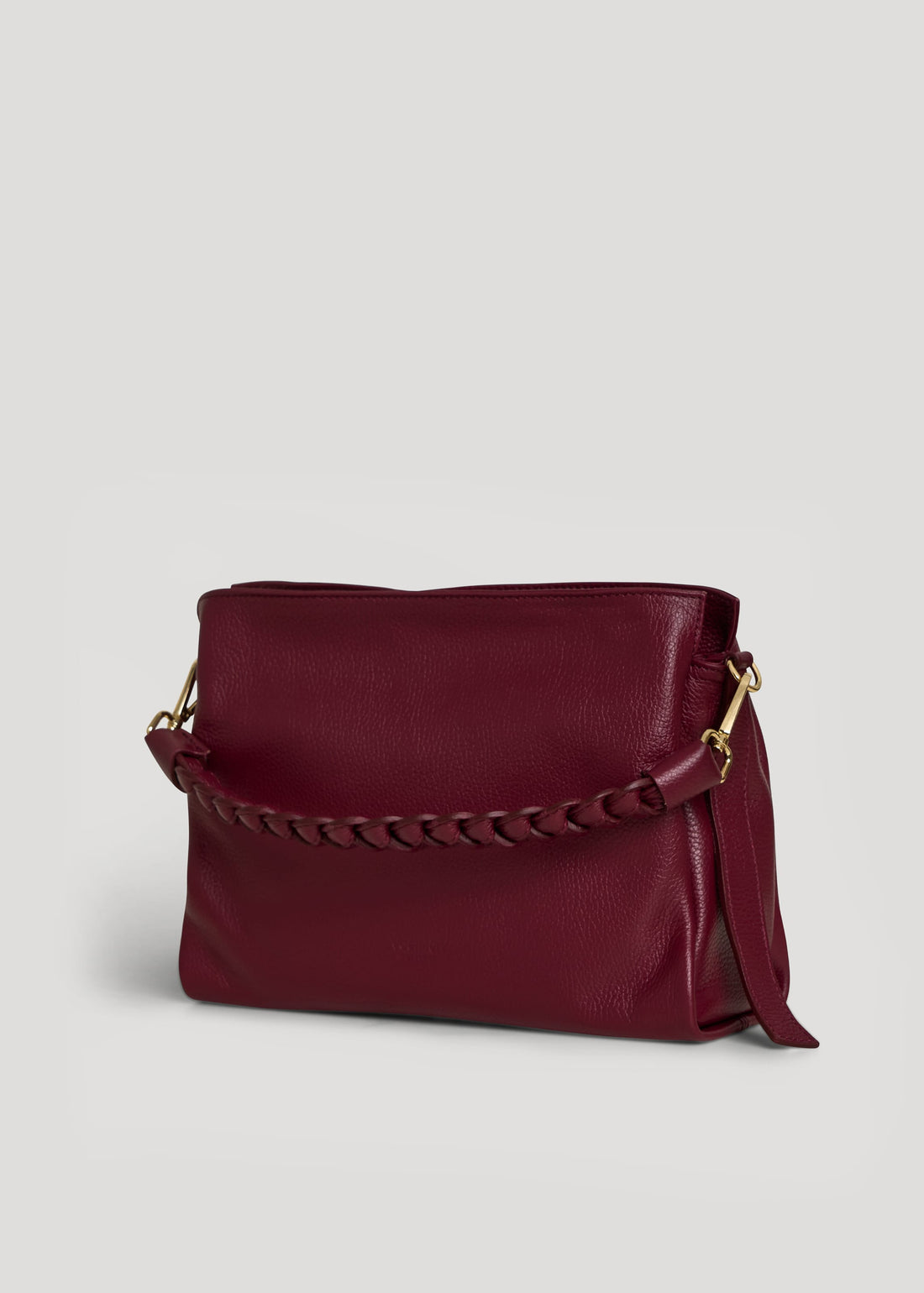 Borsa Braid in pelle Dollaro Borgogna - Voemièn