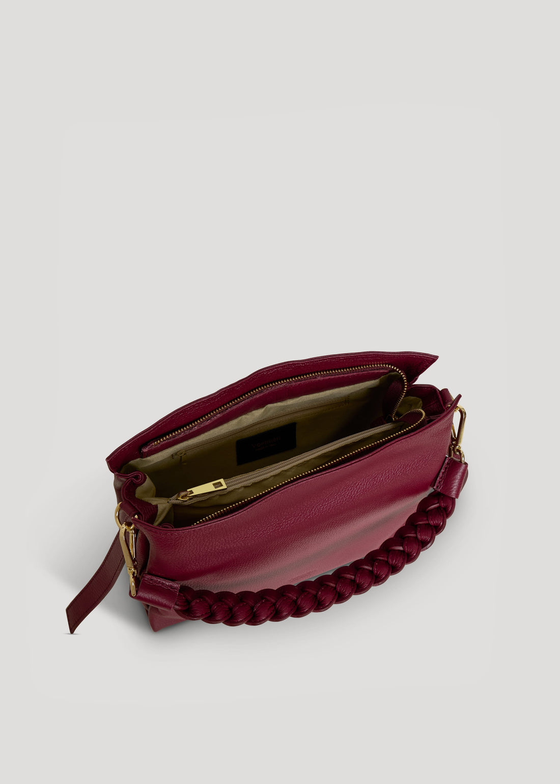 Borsa Braid in pelle Dollaro Borgogna - Voemièn