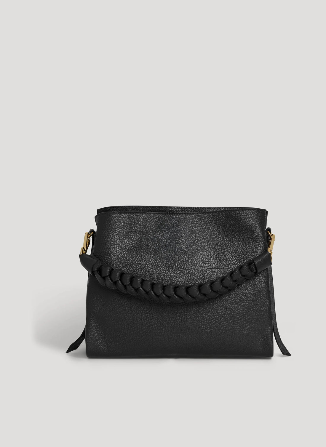 Borsa Braid in pelle Dollaro Nera - Voemièn