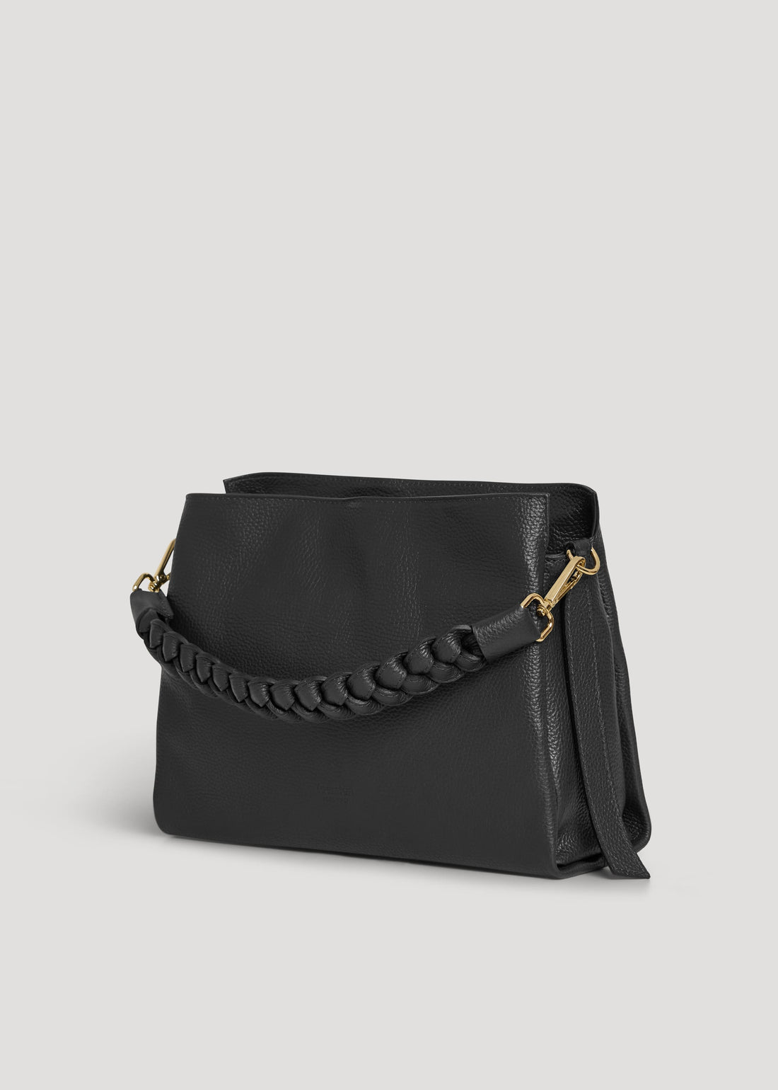 Borsa Braid in pelle Dollaro Nera - Voemièn