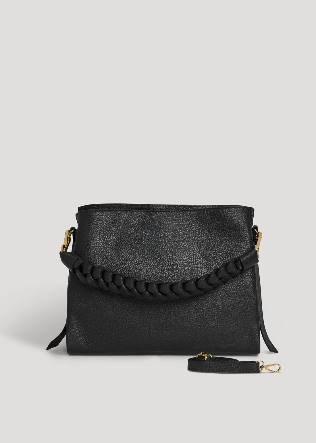 Borsa Braid in pelle Dollaro Nera - Voemièn