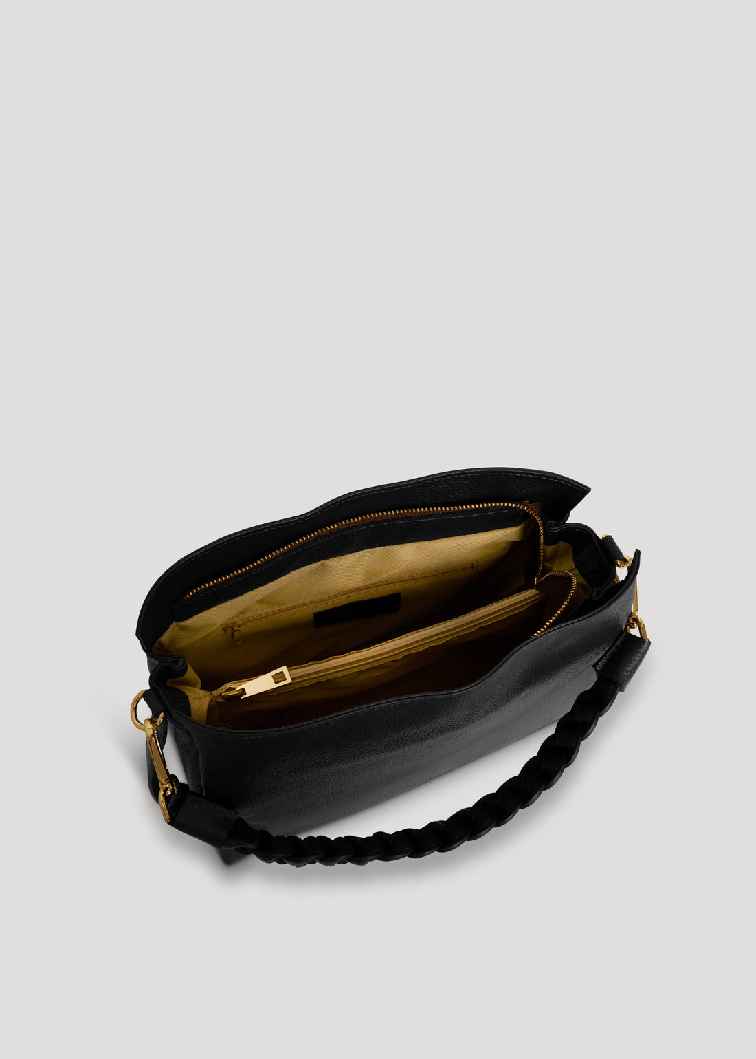 Borsa Braid in pelle Dollaro Nera - Voemièn