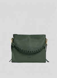 Borsa Braid in pelle Dollaro Verde Bosco