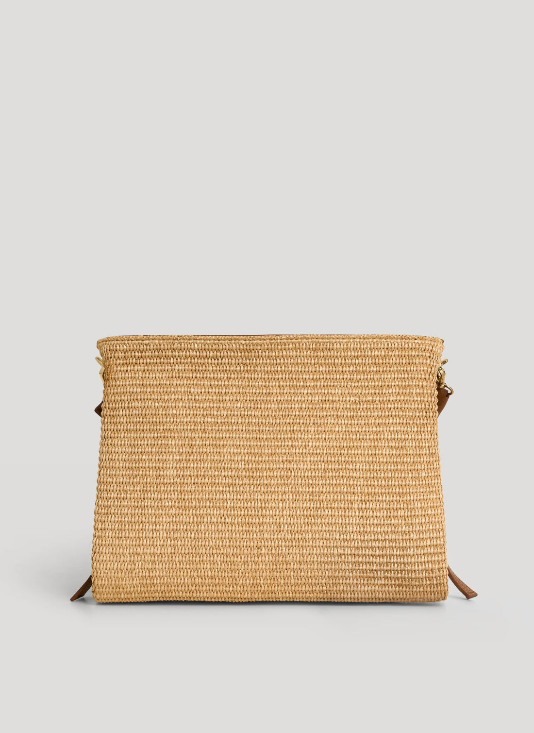 Borsa Braid in Pelle e Rafia Cuoio - Voemièn