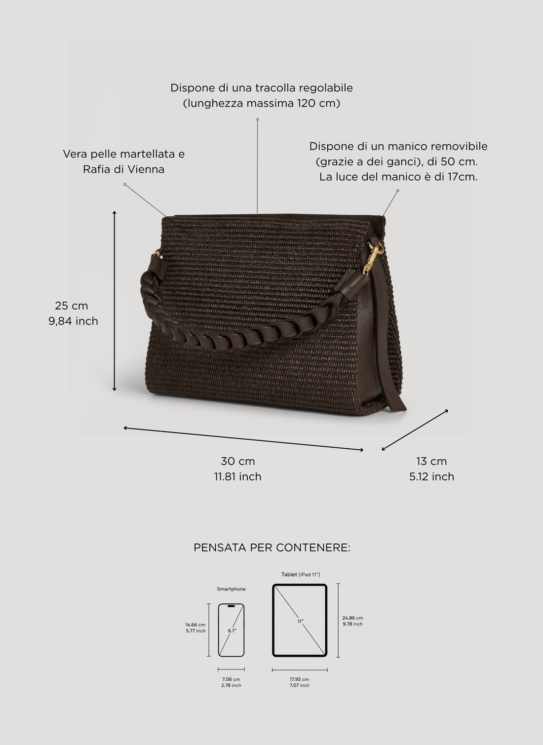 Borsa Braid in Pelle e Rafia Limited Edition Testa di Moro - Voemièn