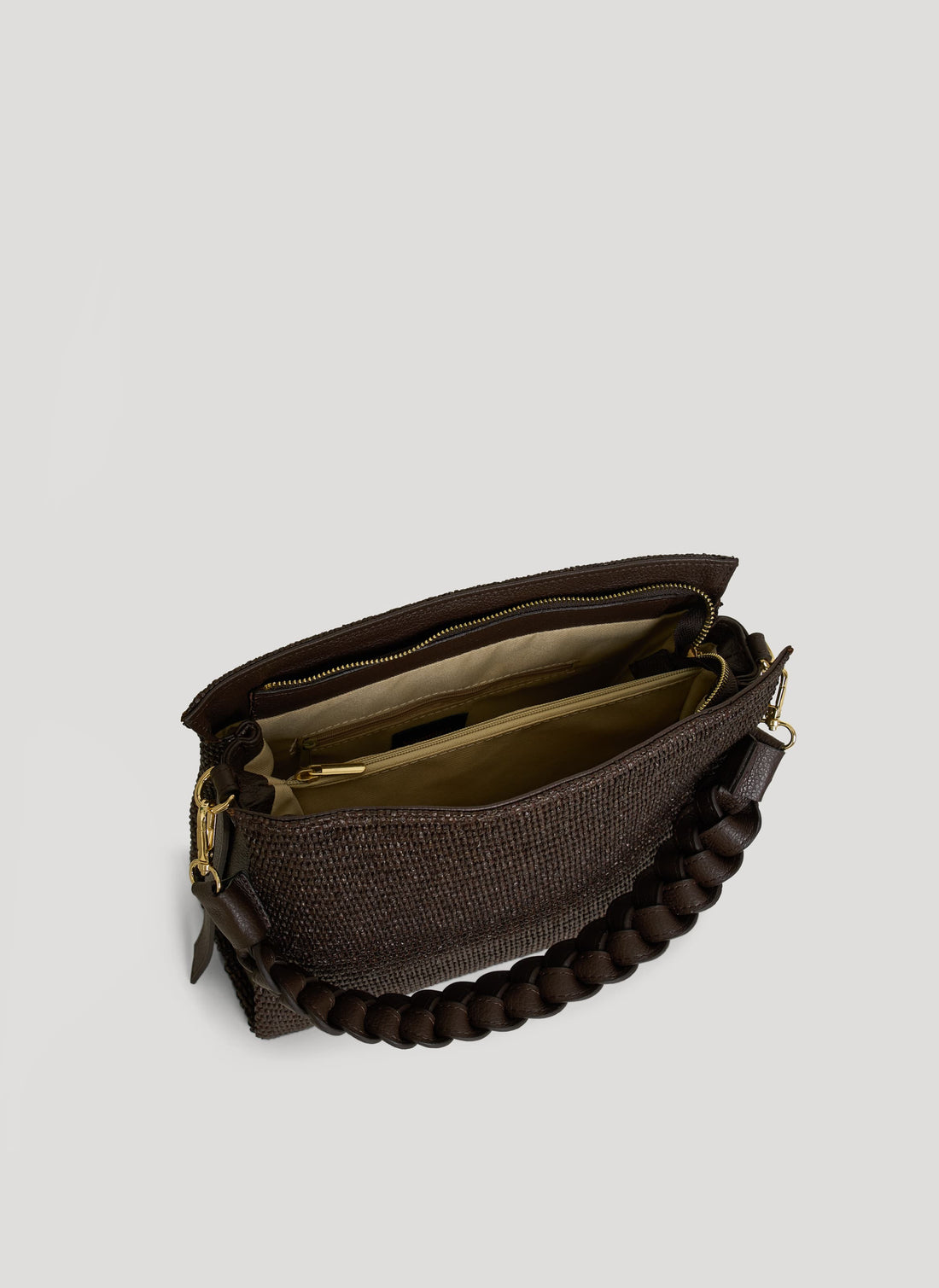 Borsa Braid in Pelle e Rafia Limited Edition Testa di Moro - Voemièn