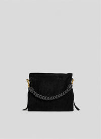 Borsa Braid Media in Camoscio e Pelle Nera