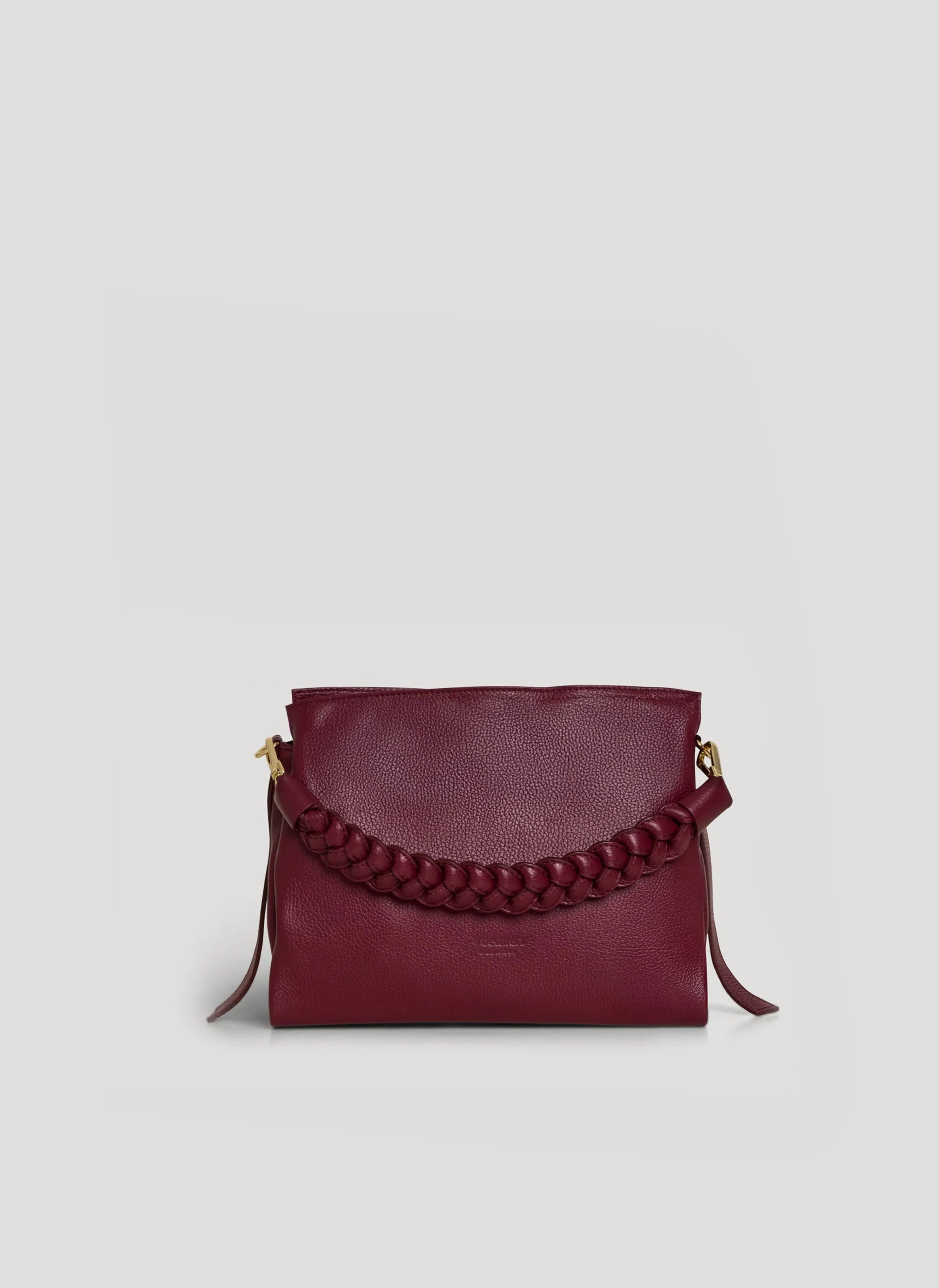 Borsa Braid Media in pelle Dollaro Borgogna - Voemièn