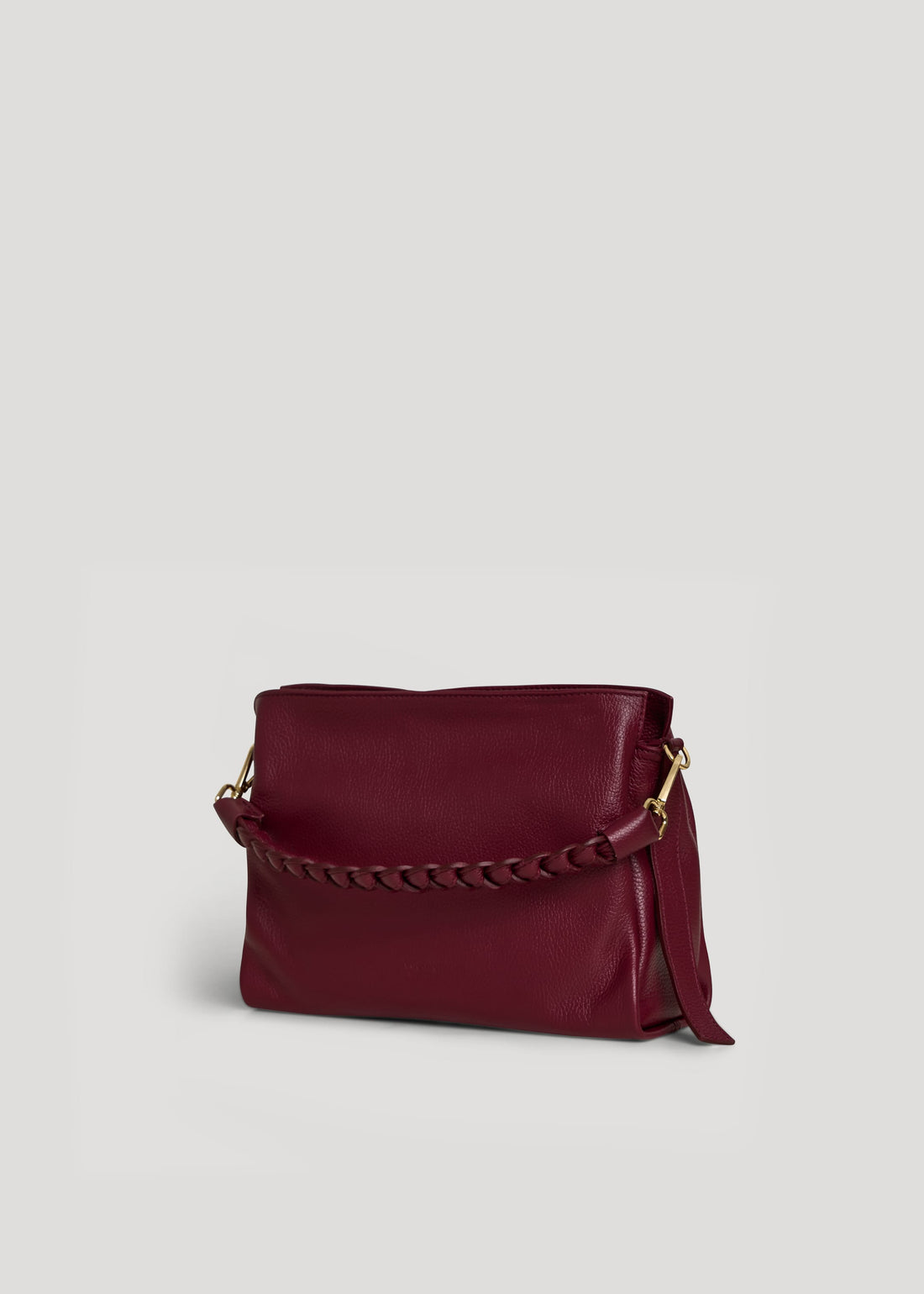 Borsa Braid Micro in pelle Dollaro Rosso Borgogna - Voemièn