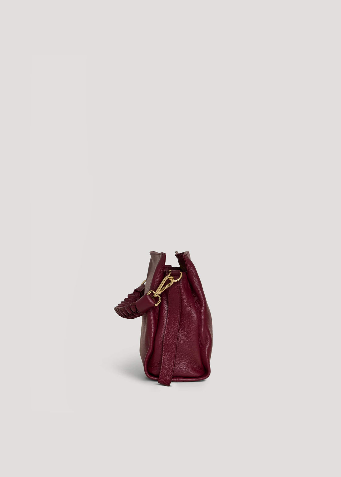 Borsa Braid Micro in pelle Dollaro Rosso Borgogna - Voemièn