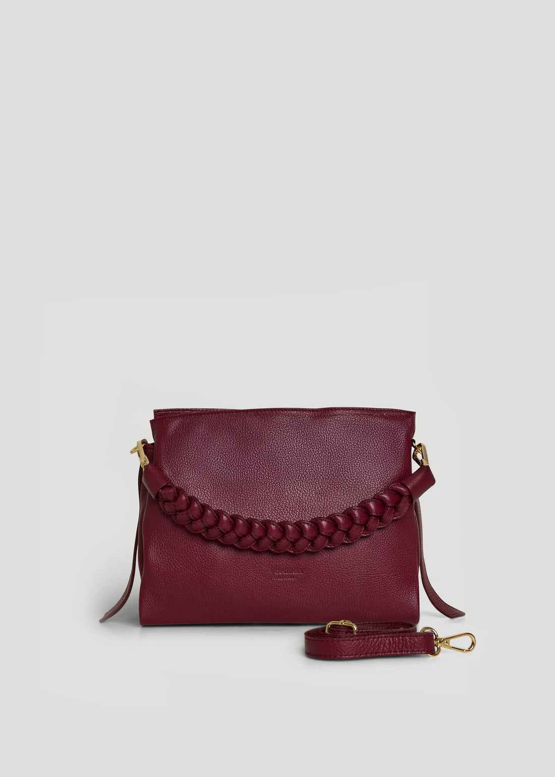 Borsa Braid Micro in pelle Dollaro Rosso Borgogna - Voemièn