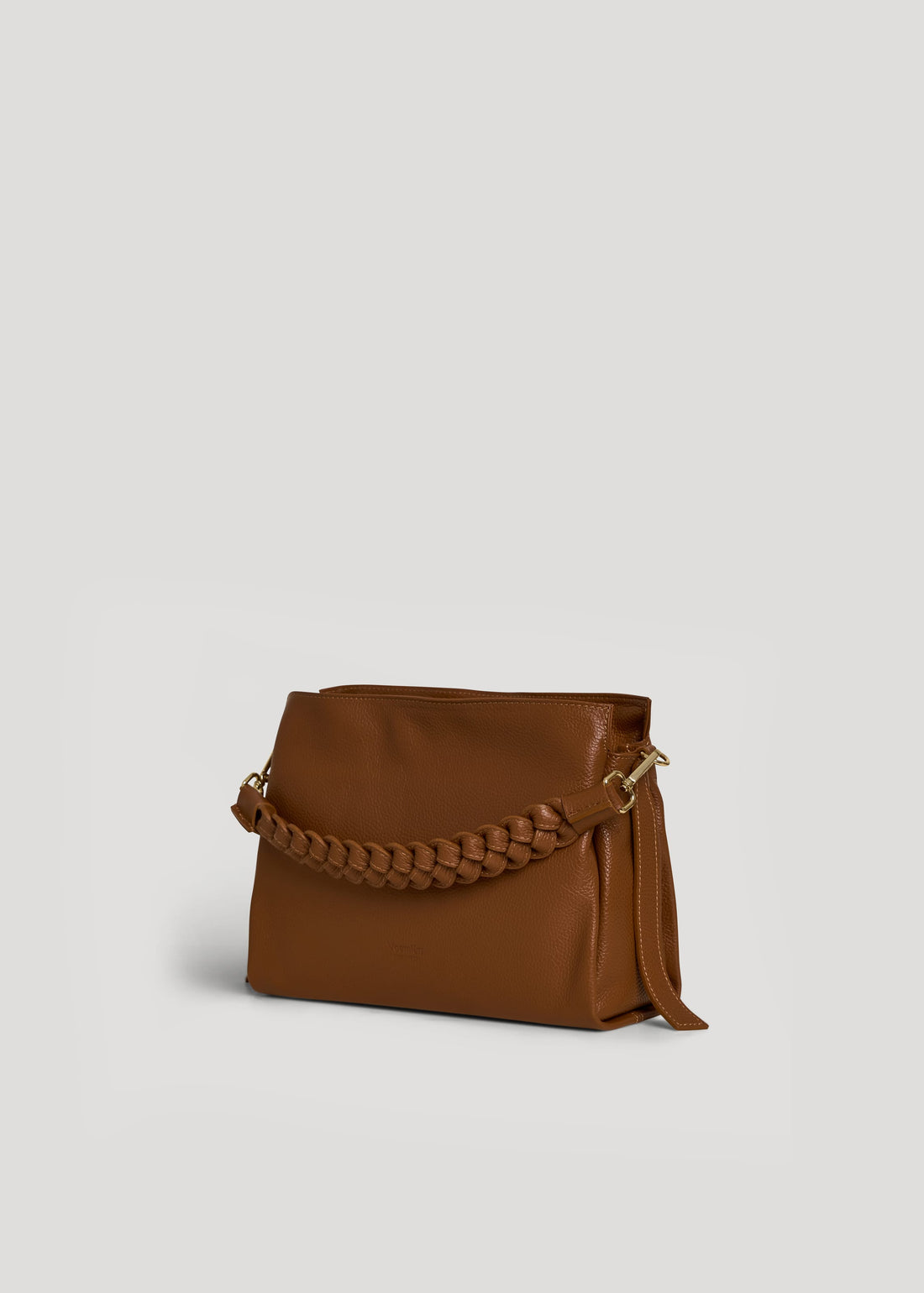 Borsa Braid Micro in pelle Dollaro Cuoio - Voemièn