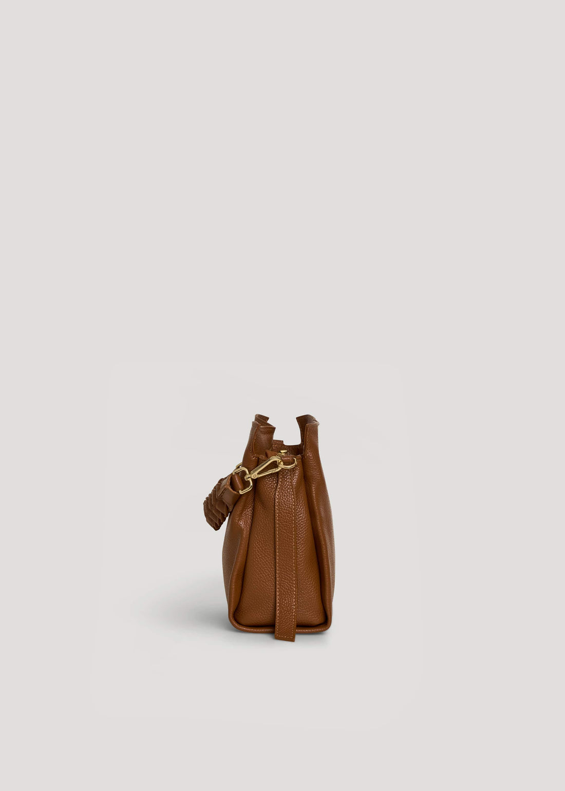 Borsa Braid Micro in pelle Dollaro Cuoio - Voemièn