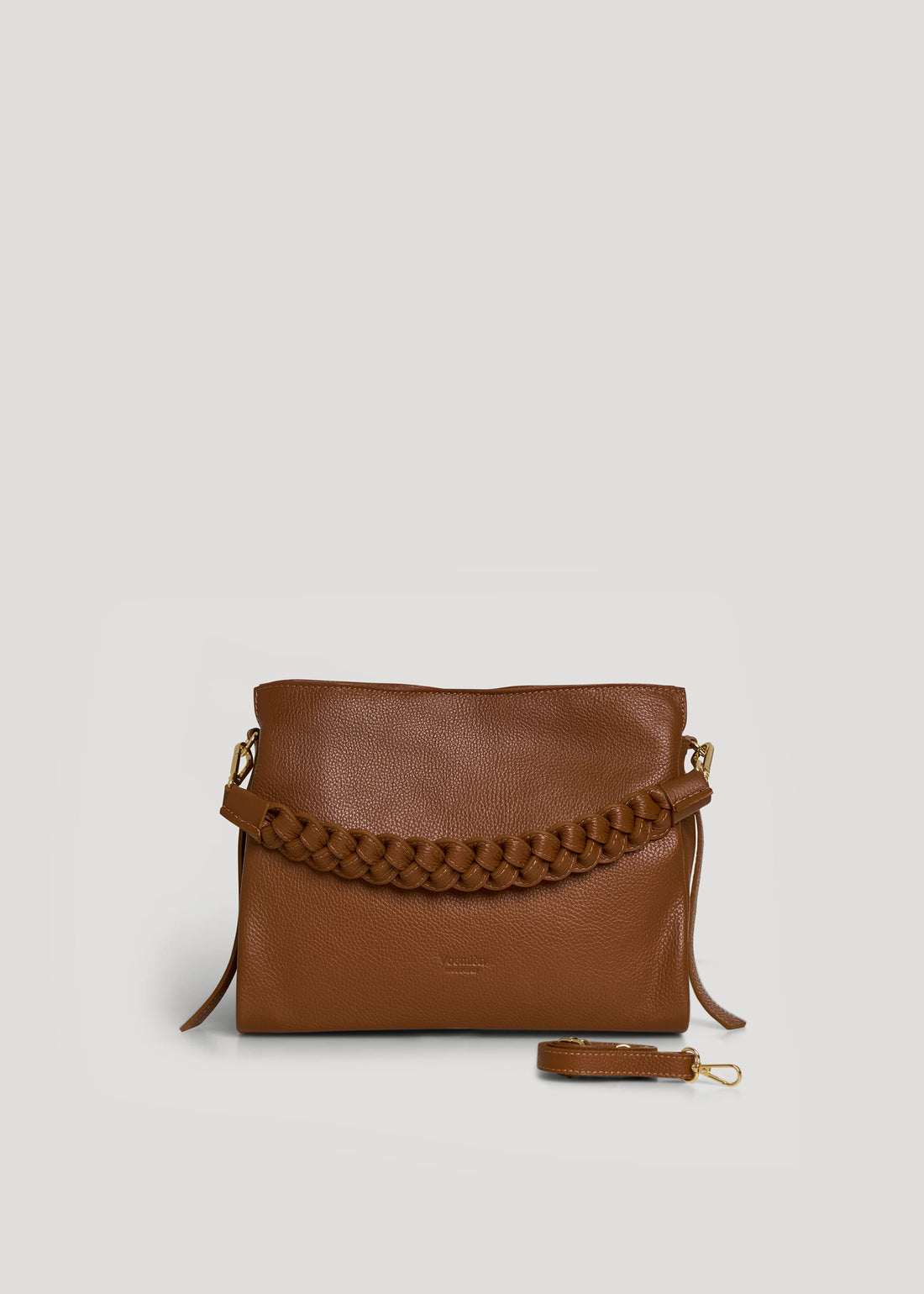 Borsa Braid Micro in pelle Dollaro Cuoio - Voemièn