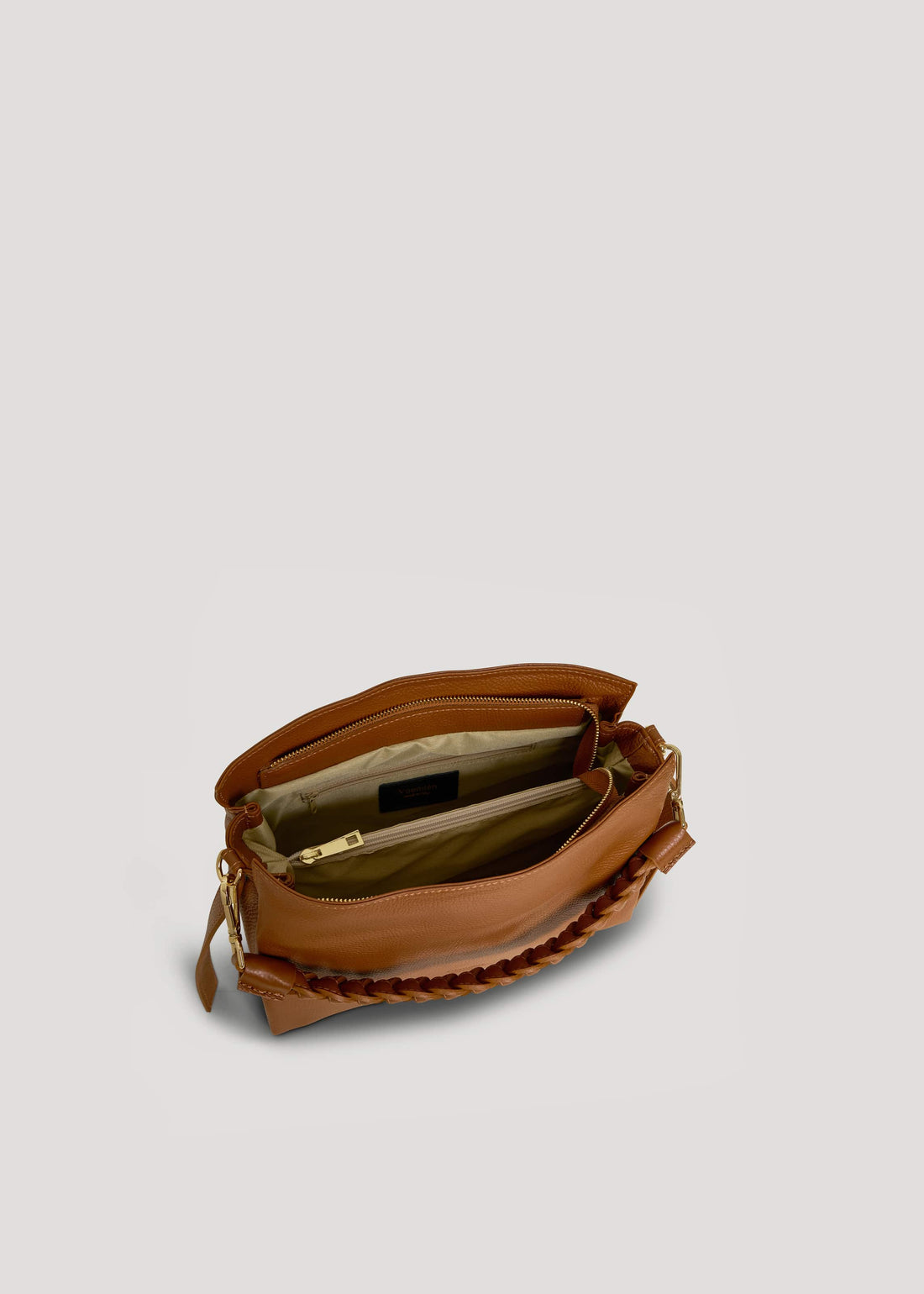 Borsa Braid Micro in pelle Dollaro Cuoio - Voemièn