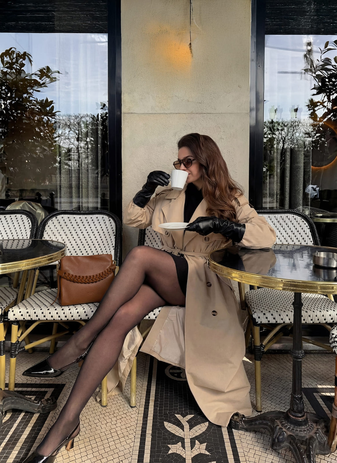 Borsa Braid Micro in pelle Dollaro Cuoio - Voemièn