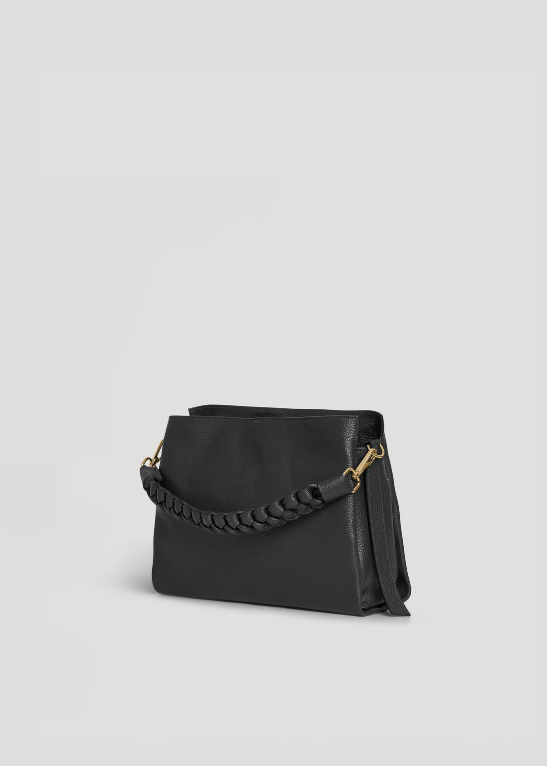 Borsa Braid Micro in pelle Dollaro Nera - Voemièn