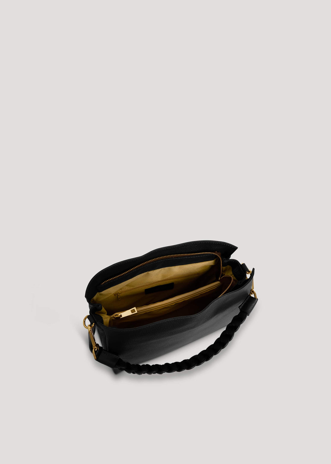 Borsa Braid Micro in pelle Dollaro Nera - Voemièn