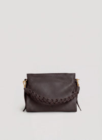 Borsa Braid Media in pelle Dollaro Testa di Moro