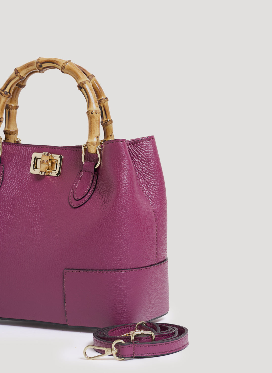 Borsa Bamboo Babe micro in pelle Dollaro Prugna
