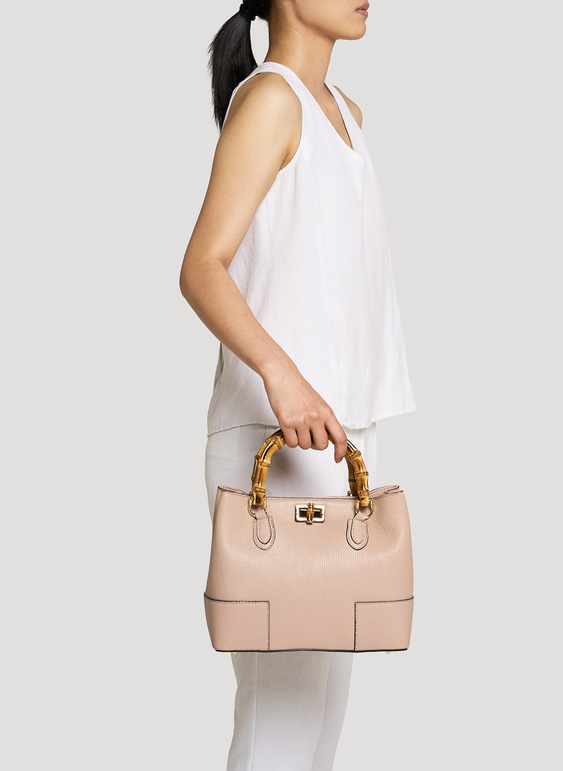 Borsa Bamboo Babe micro in pelle Dollaro Cipria