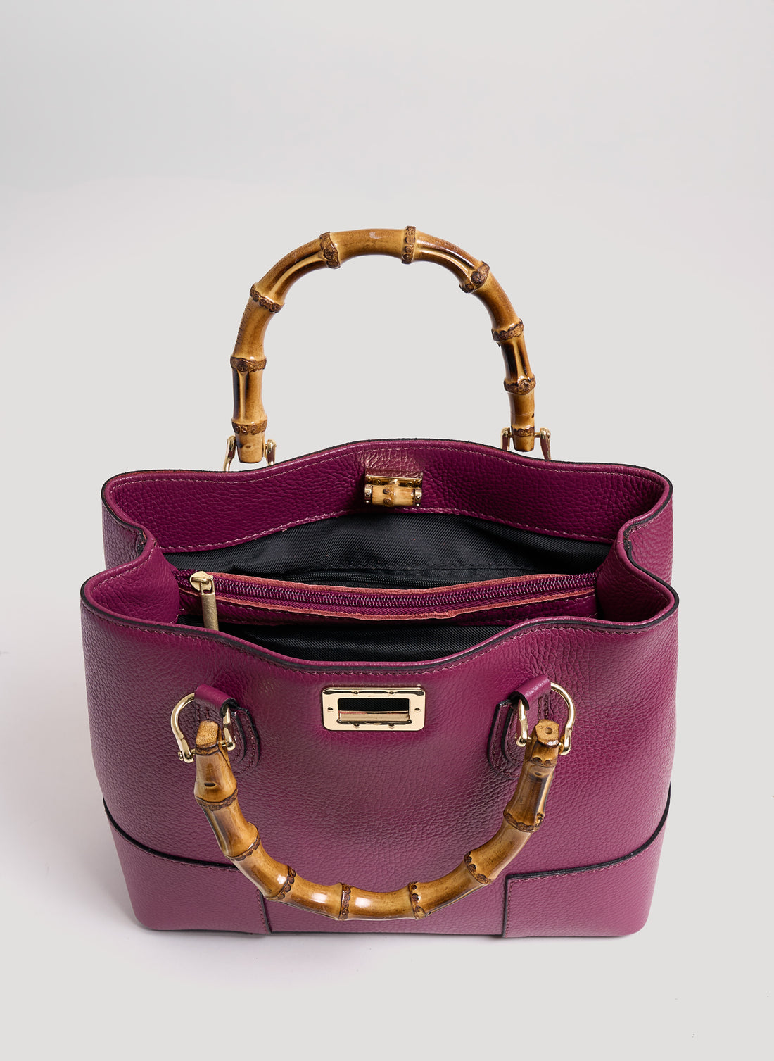 Borsa Bamboo Babe micro in pelle Dollaro Prugna