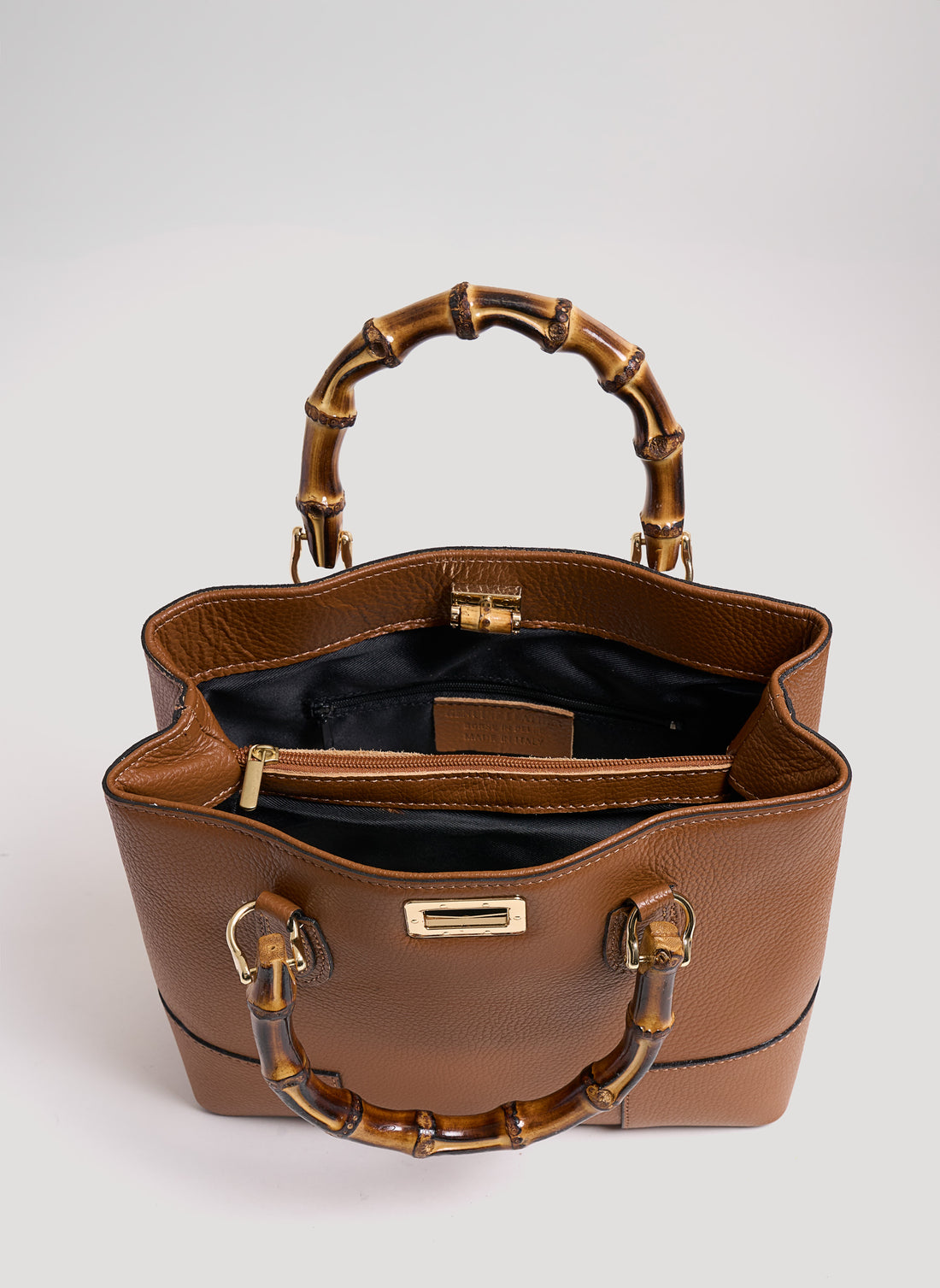 Borsa Bamboo Babe micro in pelle Dollaro Cuoio