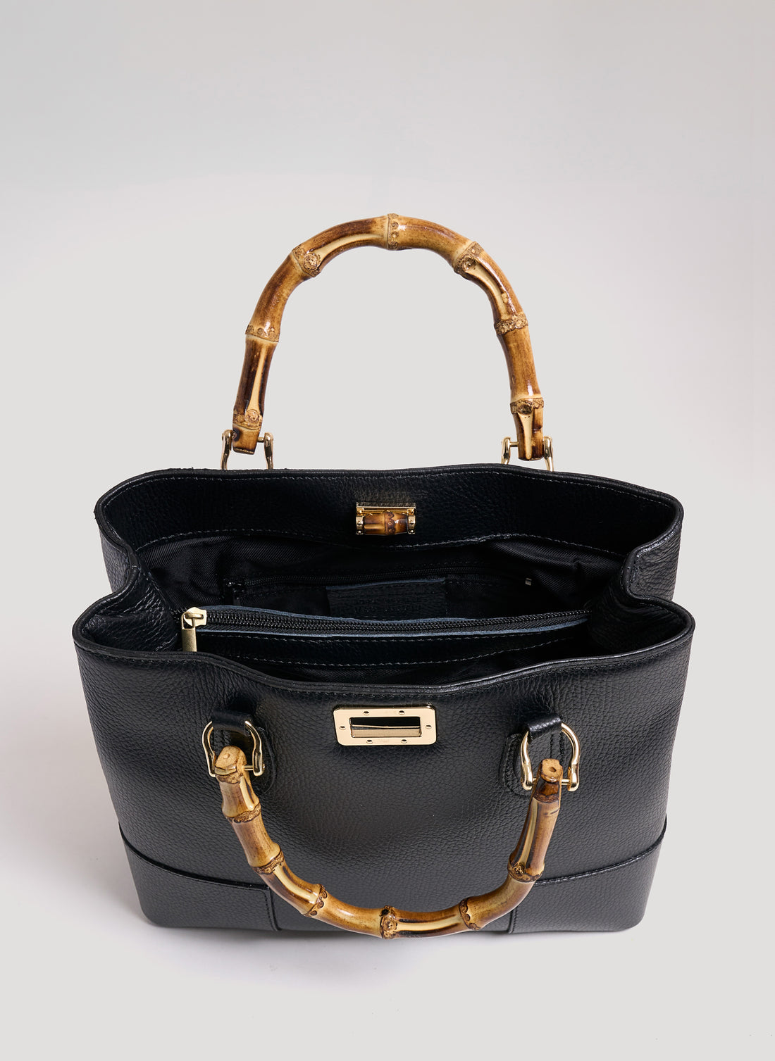 Borsa Bamboo Babe micro in pelle Dollaro Nera