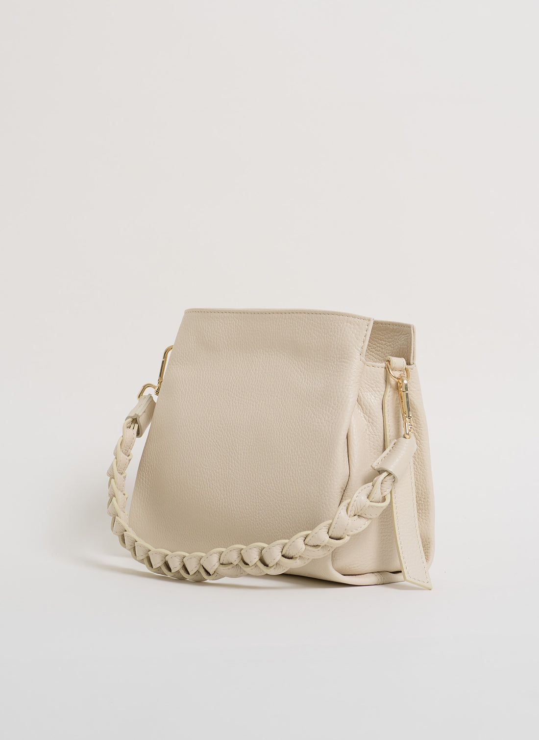 Borsa Braid Micro in pelle Dollaro Beige - Voemièn