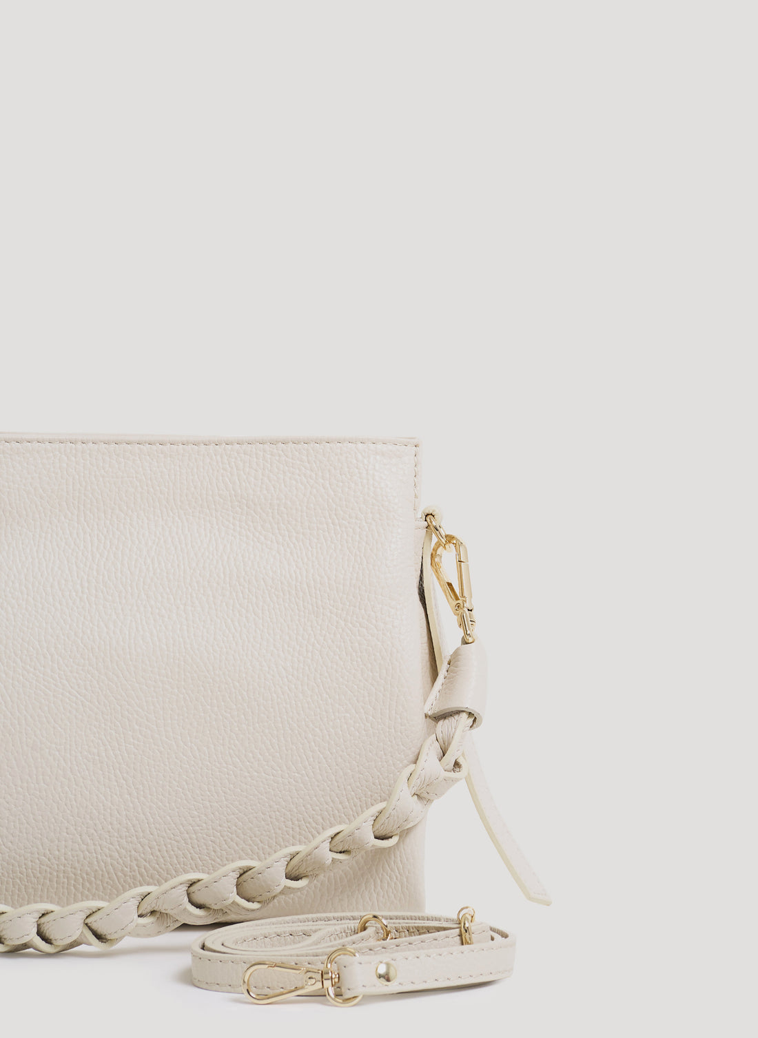 Borsa Braid Micro in pelle Dollaro Beige - Voemièn