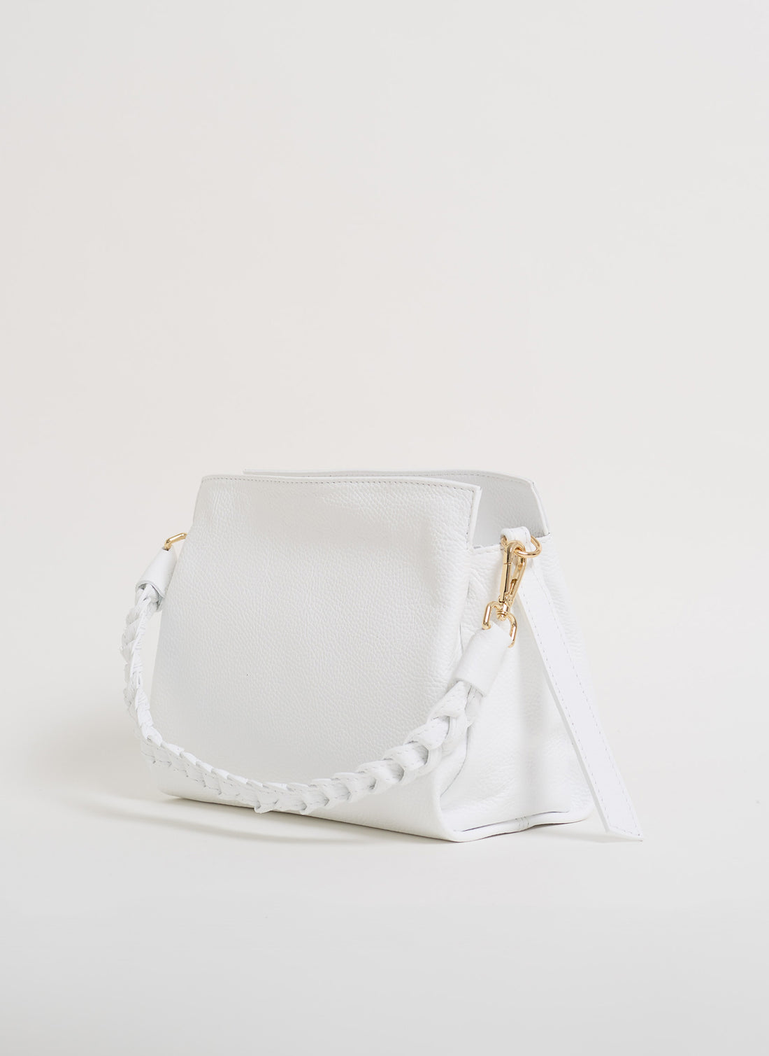 Borsa Braid Micro in pelle Dollaro Bianca - Voemièn