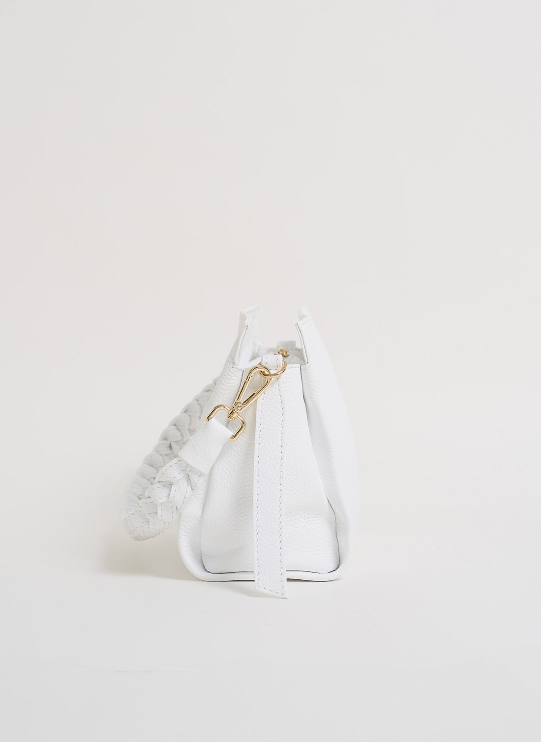 Borsa Braid Micro in pelle Dollaro Bianca - Voemièn