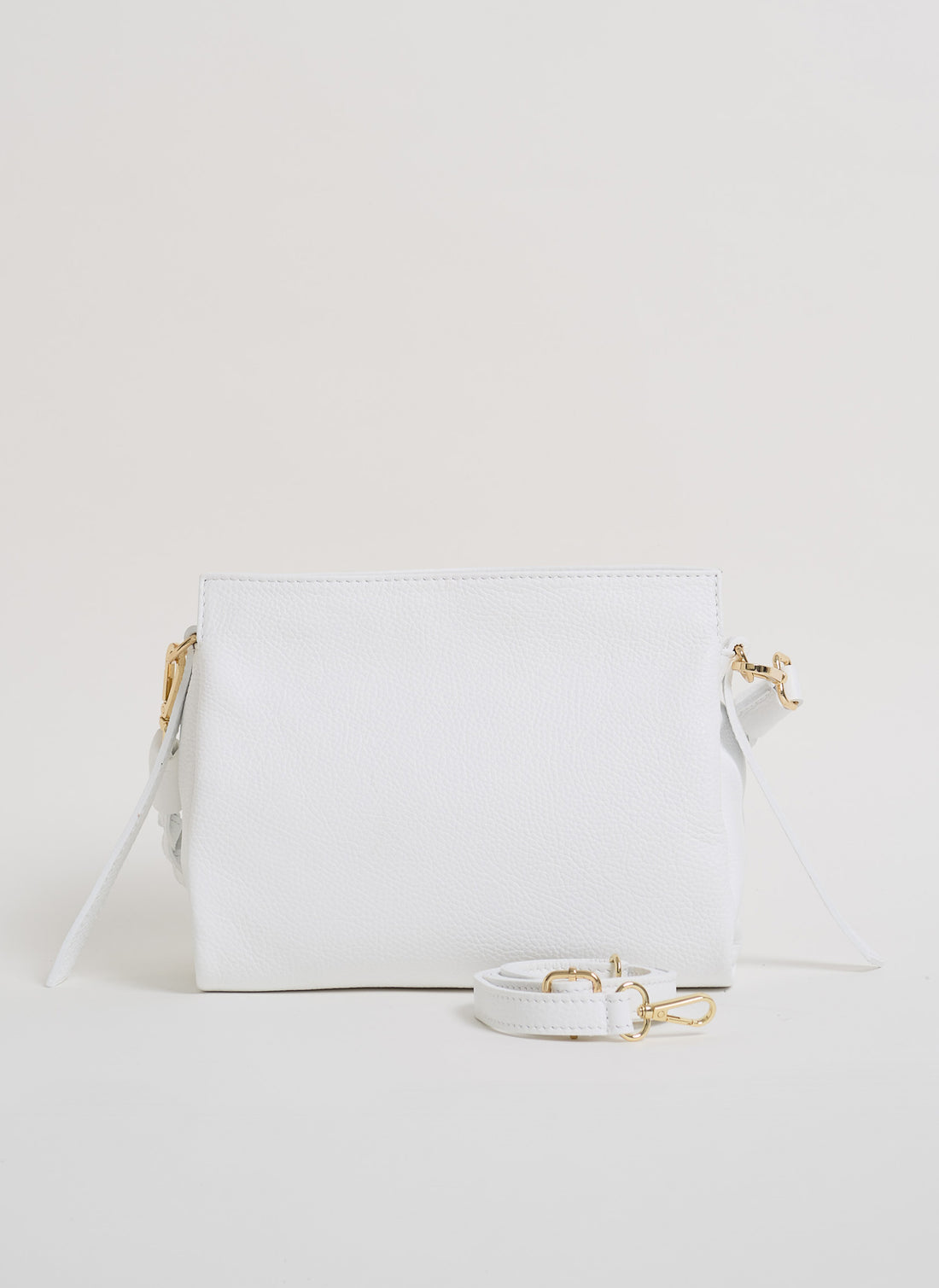 Borsa Braid Micro in pelle Dollaro Bianca - Voemièn