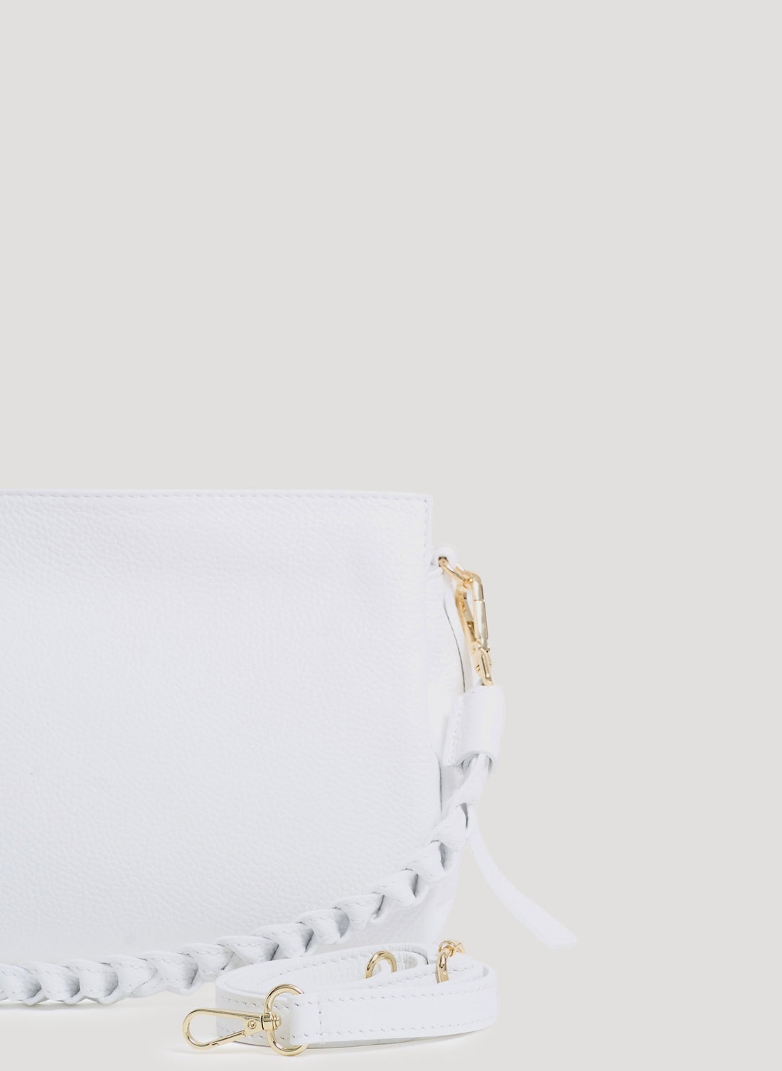 Borsa Braid Micro in pelle Dollaro Bianca - Voemièn