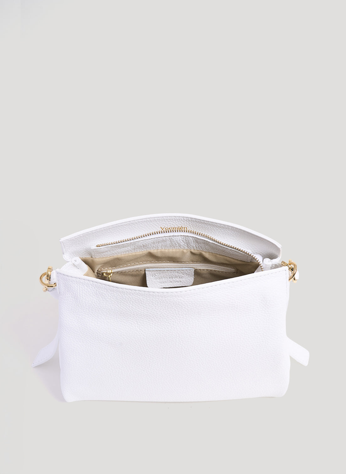 Borsa Braid Micro in pelle Dollaro Bianca - Voemièn