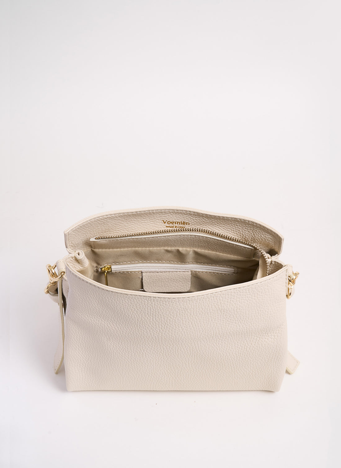 Borsa Braid Micro in pelle Dollaro Beige - Voemièn